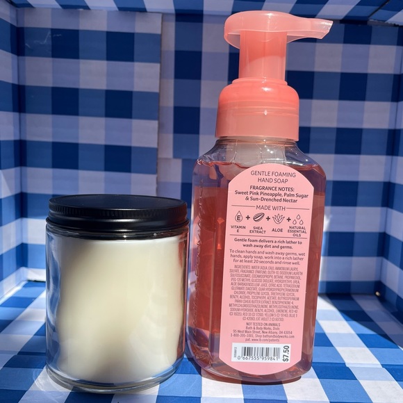 PINK PINEAPPLE SUNRISE Single Wick Candle & Foaming Hand Soap Bundle - Picture 3 of 13